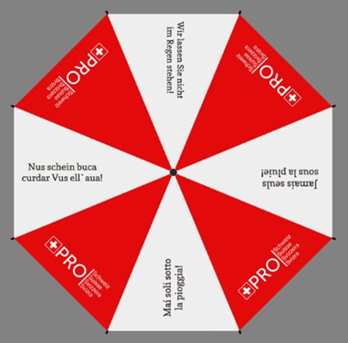 Parapluie pliant « Pro Suisse »